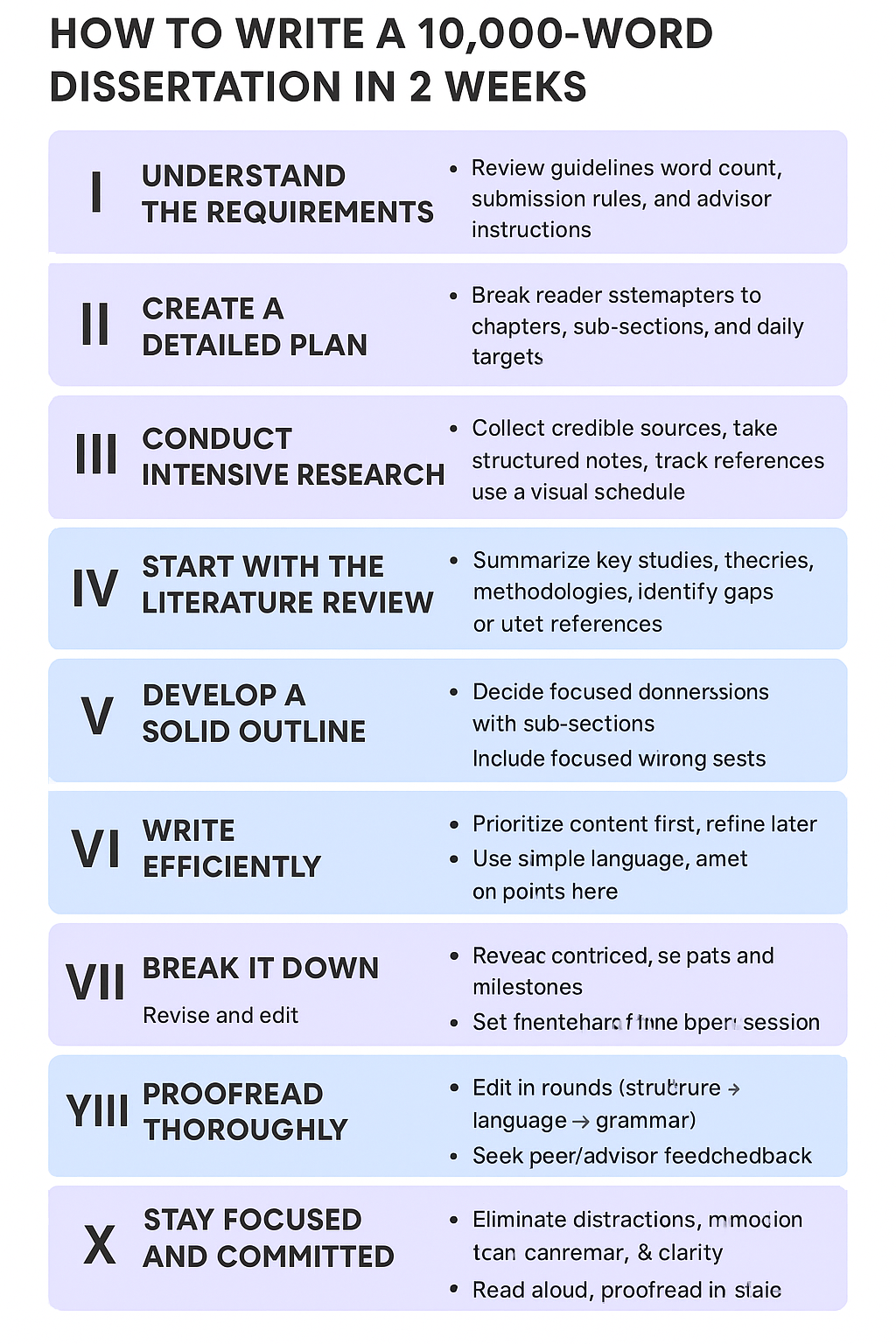 How to write a 10000 word dissertation in 2 weeks