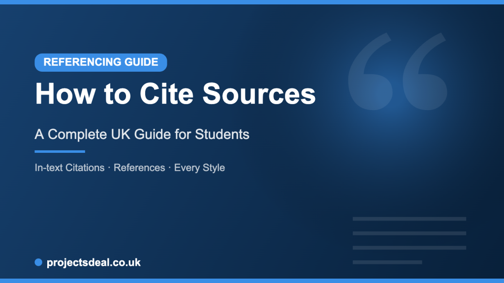 How to cite sources guide for UK students