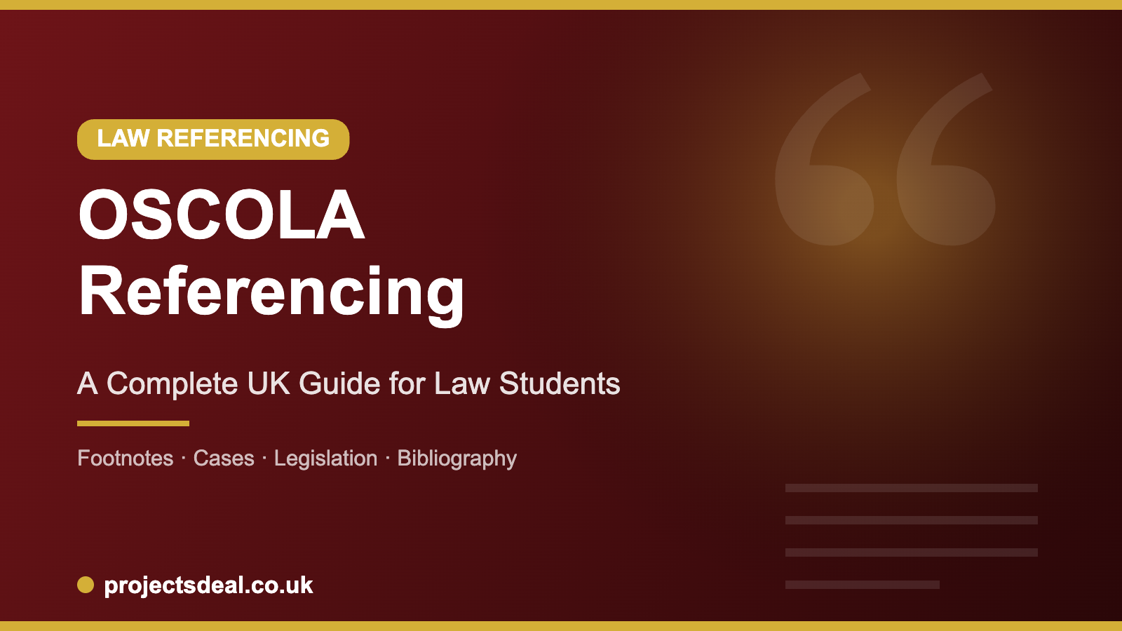 OSCOLA referencing guide for UK law students