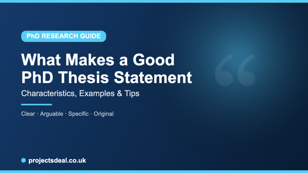 PhD thesis statement characteristics and examples